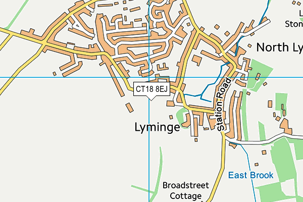 CT18 8EJ map - OS VectorMap District (Ordnance Survey)