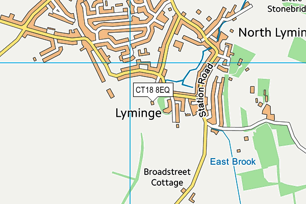 CT18 8EQ map - OS VectorMap District (Ordnance Survey)