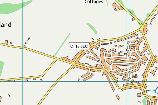 CT18 8EU map - OS VectorMap District (Ordnance Survey)