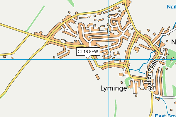 Lyminge Jubilee Field map (CT18 8EW) - OS VectorMap District (Ordnance Survey)