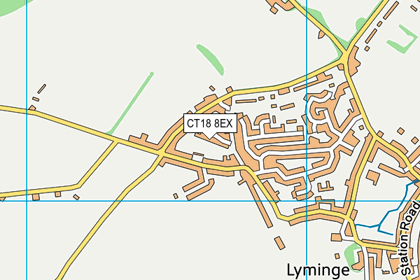 CT18 8EX map - OS VectorMap District (Ordnance Survey)