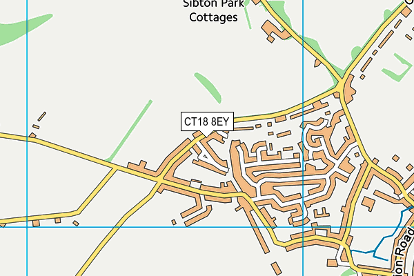 CT18 8EY map - OS VectorMap District (Ordnance Survey)