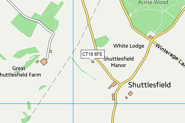 CT18 8FE map - OS VectorMap District (Ordnance Survey)