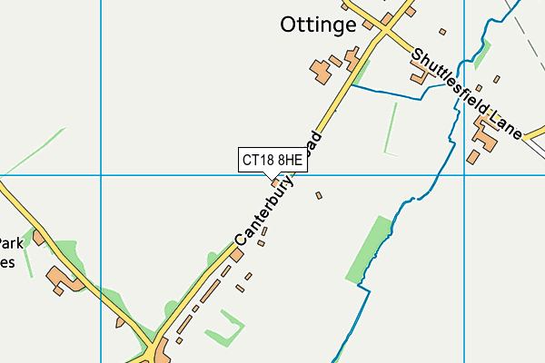 CT18 8HE map - OS VectorMap District (Ordnance Survey)