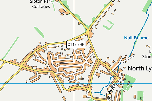 CT18 8HF map - OS VectorMap District (Ordnance Survey)