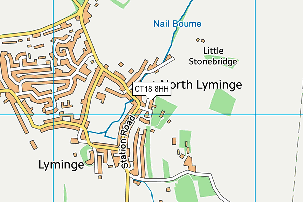 CT18 8HH map - OS VectorMap District (Ordnance Survey)