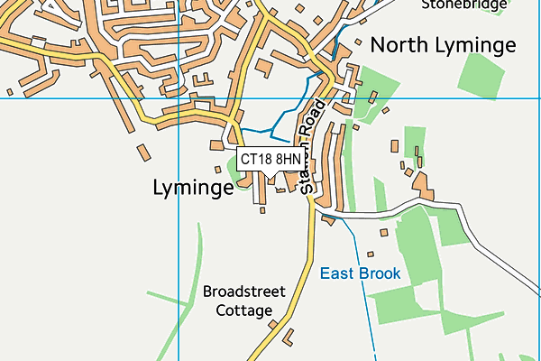 CT18 8HN map - OS VectorMap District (Ordnance Survey)