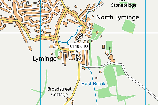 CT18 8HQ map - OS VectorMap District (Ordnance Survey)