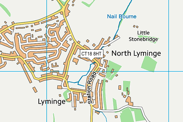 CT18 8HT map - OS VectorMap District (Ordnance Survey)