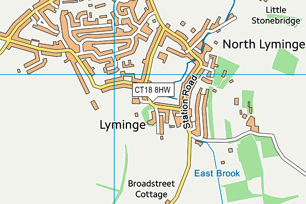 CT18 8HW map - OS VectorMap District (Ordnance Survey)