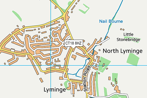 CT18 8HZ map - OS VectorMap District (Ordnance Survey)