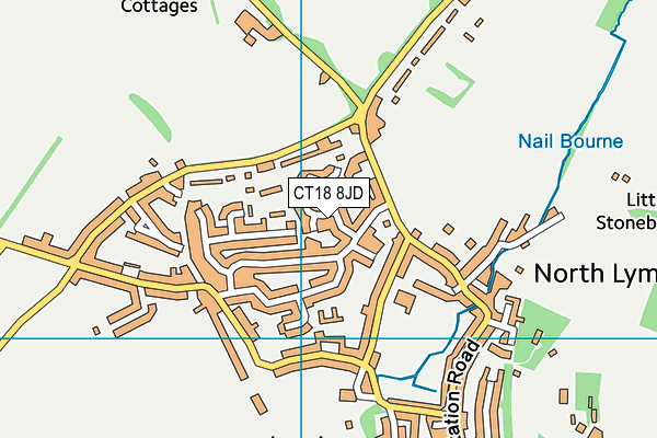 CT18 8JD map - OS VectorMap District (Ordnance Survey)