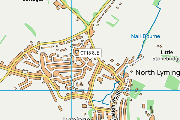 CT18 8JE map - OS VectorMap District (Ordnance Survey)