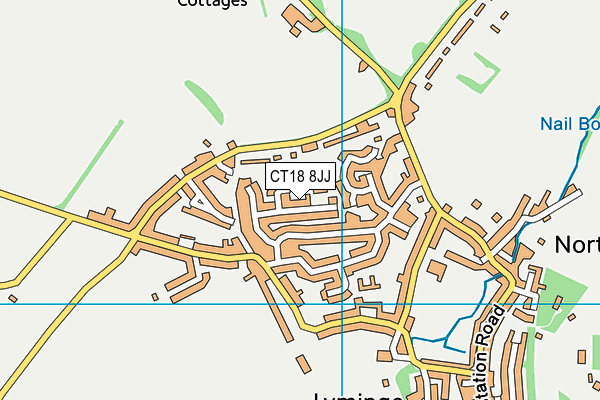 CT18 8JJ map - OS VectorMap District (Ordnance Survey)