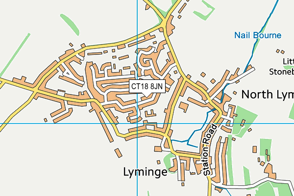 CT18 8JN map - OS VectorMap District (Ordnance Survey)