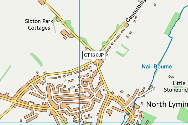 CT18 8JP map - OS VectorMap District (Ordnance Survey)