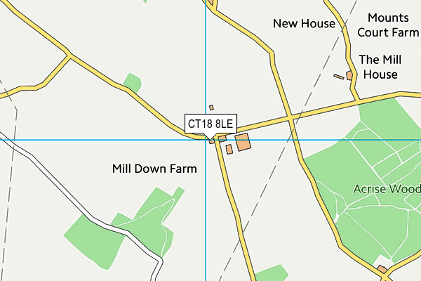 CT18 8LE map - OS VectorMap District (Ordnance Survey)