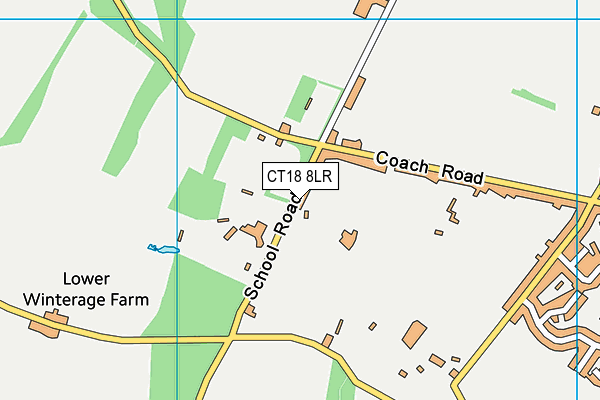 CT18 8LR map - OS VectorMap District (Ordnance Survey)