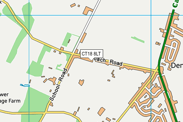 CT18 8LT map - OS VectorMap District (Ordnance Survey)