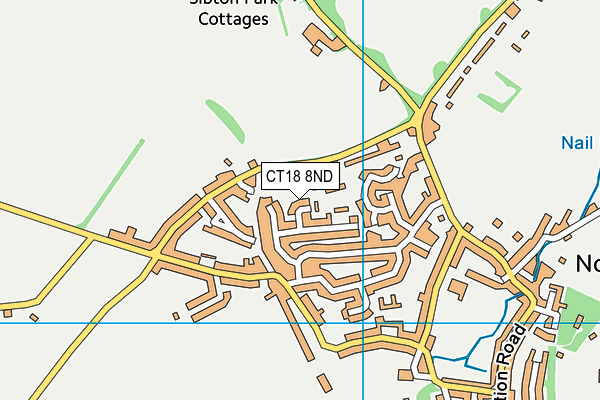 CT18 8ND map - OS VectorMap District (Ordnance Survey)