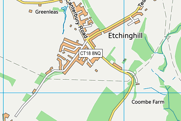 Etchinghill Village Hall map (CT18 8NQ) - OS VectorMap District (Ordnance Survey)