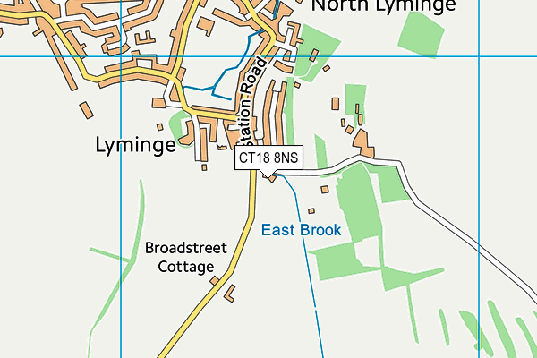 CT18 8NS map - OS VectorMap District (Ordnance Survey)