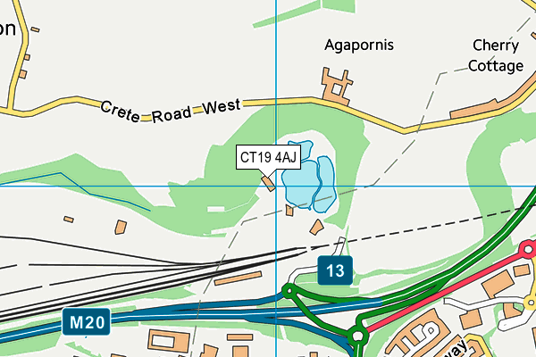 CT19 4AJ map - OS VectorMap District (Ordnance Survey)