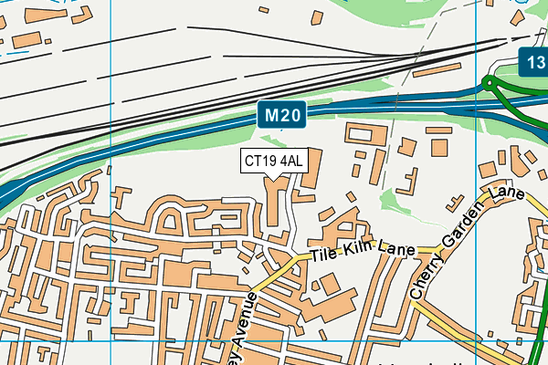 CT19 4AL map - OS VectorMap District (Ordnance Survey)