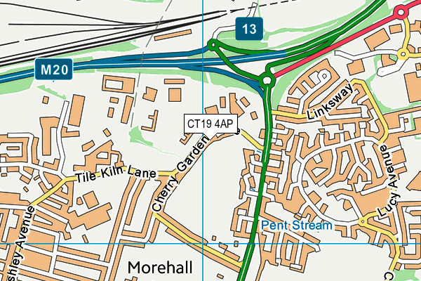 CT19 4AP map - OS VectorMap District (Ordnance Survey)