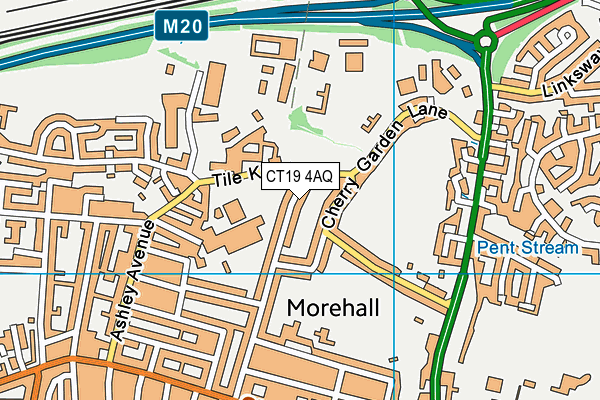 CT19 4AQ map - OS VectorMap District (Ordnance Survey)