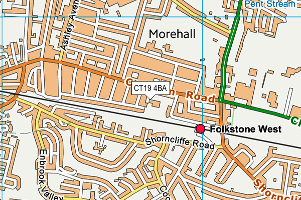 CT19 4BA map - OS VectorMap District (Ordnance Survey)