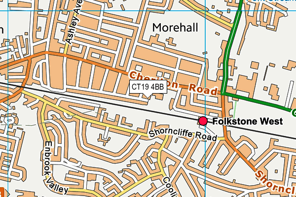 CT19 4BB map - OS VectorMap District (Ordnance Survey)