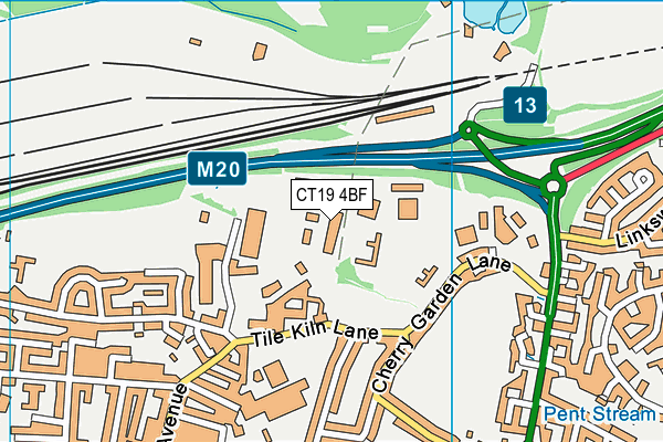 CT19 4BF map - OS VectorMap District (Ordnance Survey)