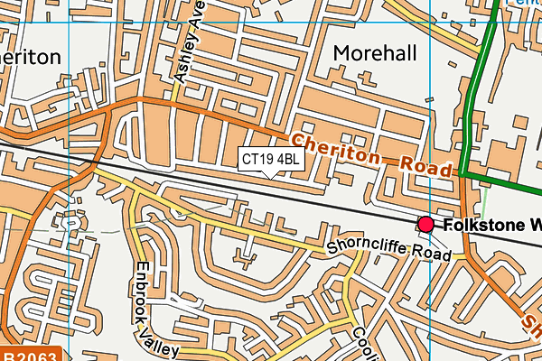 CT19 4BL map - OS VectorMap District (Ordnance Survey)