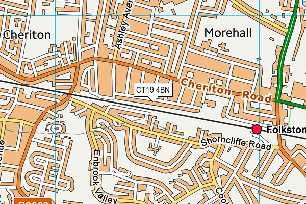 CT19 4BN map - OS VectorMap District (Ordnance Survey)