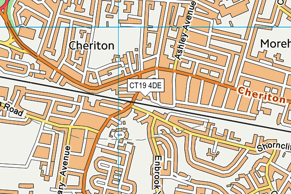 CT19 4DE map - OS VectorMap District (Ordnance Survey)