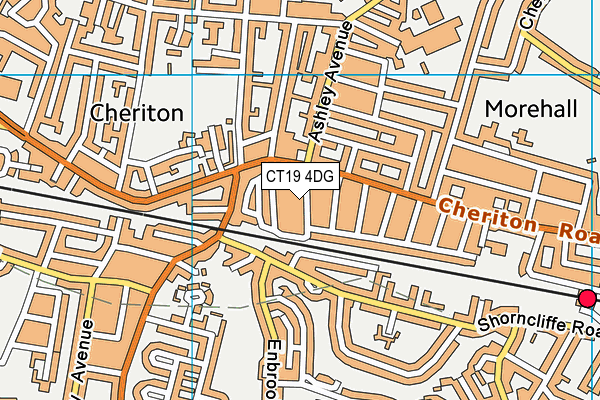 CT19 4DG map - OS VectorMap District (Ordnance Survey)