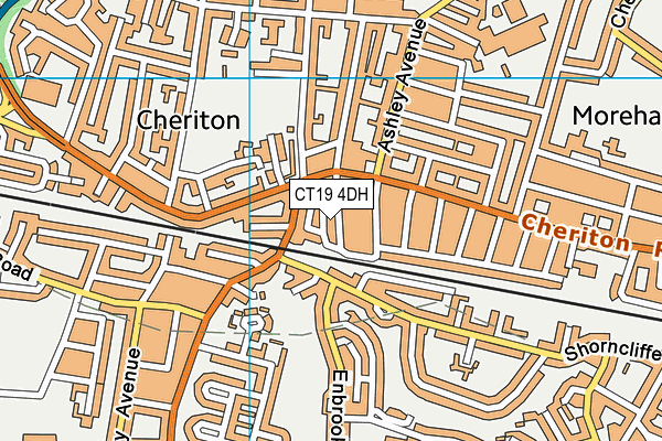 CT19 4DH map - OS VectorMap District (Ordnance Survey)