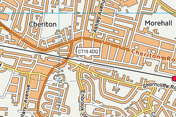 CT19 4DQ map - OS VectorMap District (Ordnance Survey)