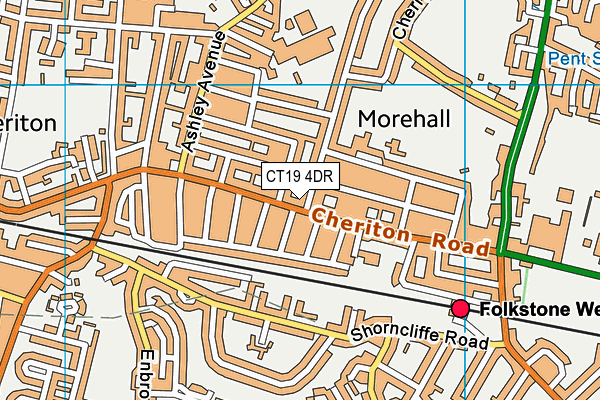 CT19 4DR map - OS VectorMap District (Ordnance Survey)