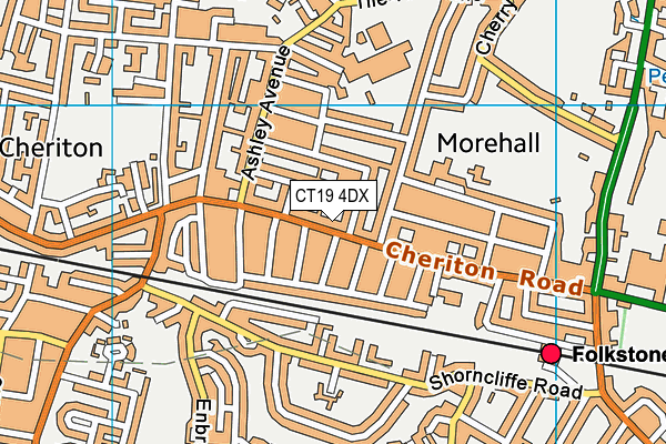 CT19 4DX map - OS VectorMap District (Ordnance Survey)