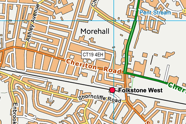 CT19 4EH map - OS VectorMap District (Ordnance Survey)