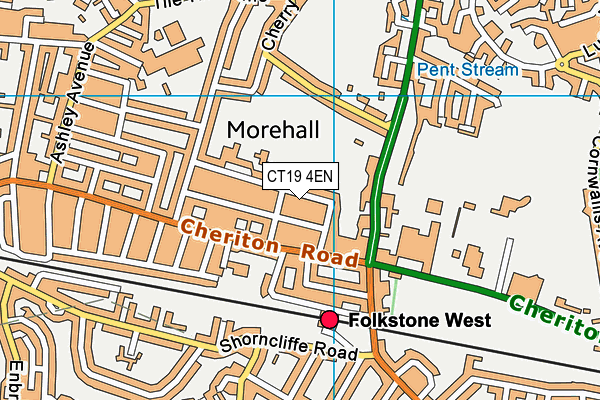 CT19 4EN map - OS VectorMap District (Ordnance Survey)