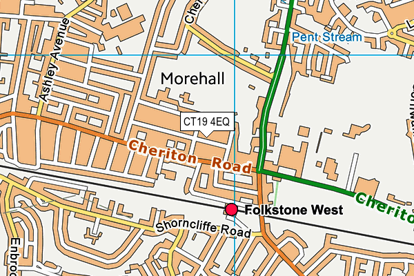 CT19 4EQ map - OS VectorMap District (Ordnance Survey)