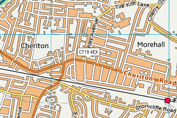 CT19 4EX map - OS VectorMap District (Ordnance Survey)