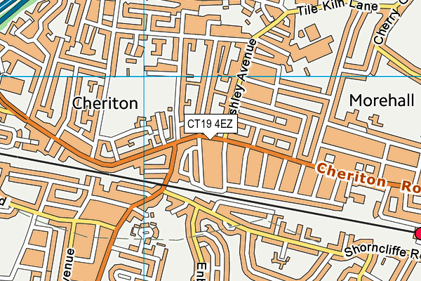 CT19 4EZ map - OS VectorMap District (Ordnance Survey)