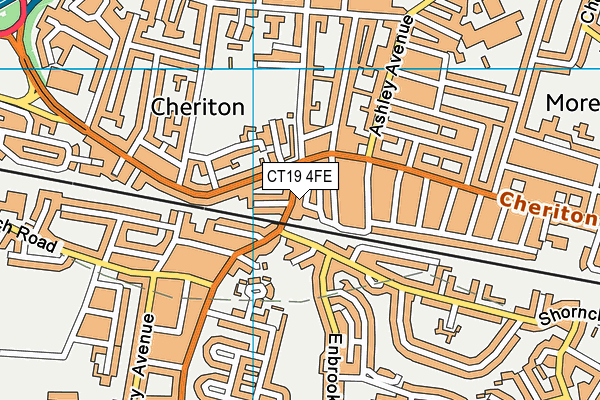 CT19 4FE map - OS VectorMap District (Ordnance Survey)