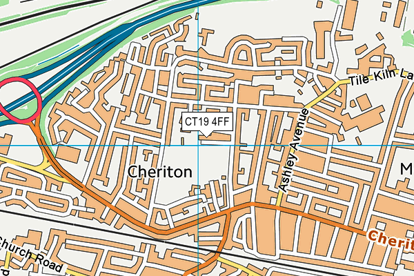 CT19 4FF map - OS VectorMap District (Ordnance Survey)