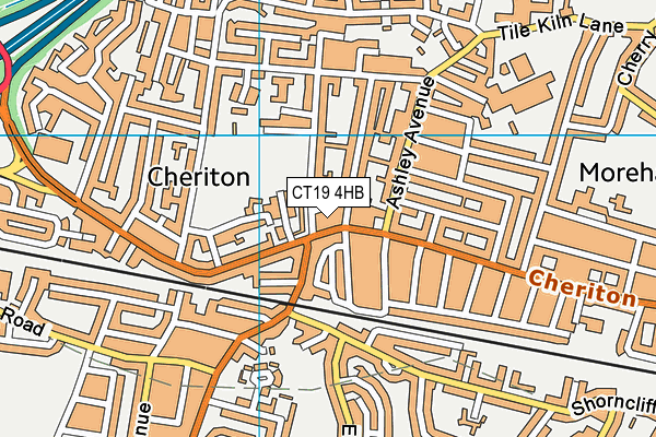 CT19 4HB map - OS VectorMap District (Ordnance Survey)