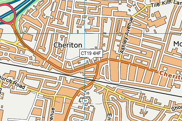 CT19 4HF map - OS VectorMap District (Ordnance Survey)